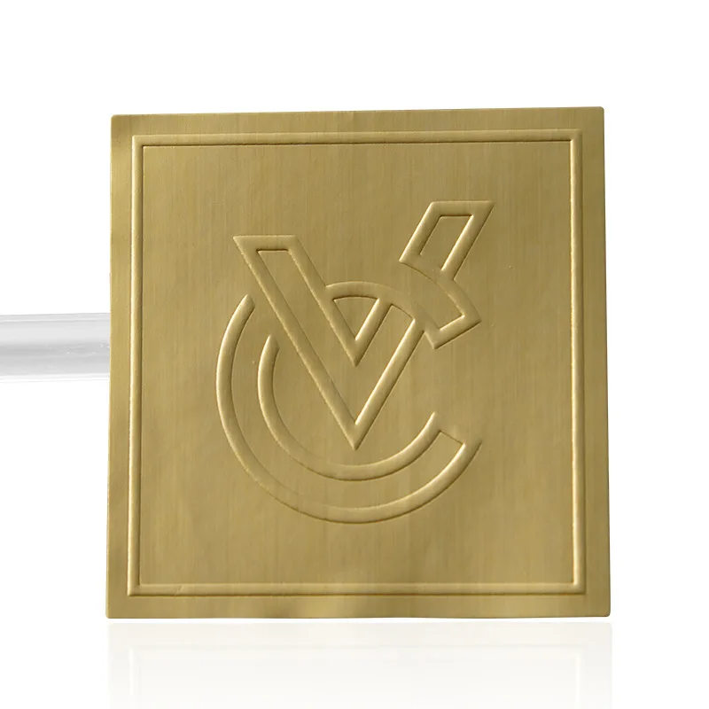 

Customized Gold Silver Embossed Logo Stickers Special Golden Chrome Paper Self Adhesive Stickers Personalized Name Designs