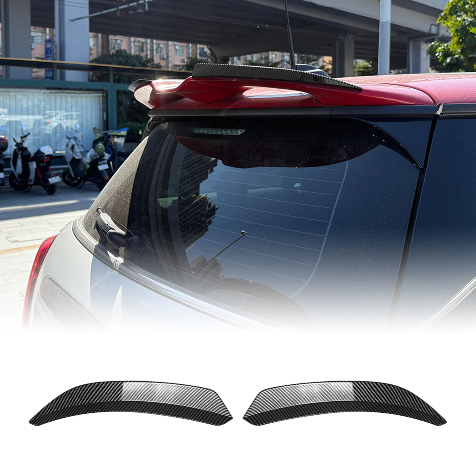 

Rear Trunk Roof Spoiler Wing Extension Lip Carbon Fiber Look/Gloss Black Tail Splitter For BMW Mini Cooper JCW F55 F56 2014-2024