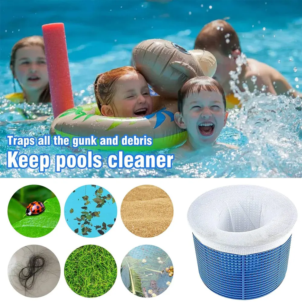 1-20Pcs Pool Skimmer Socks Elastic Nylon Mesh Design Pond Debris Leaves Filters Basket Skimmers Swimming Pool Clean Accessories