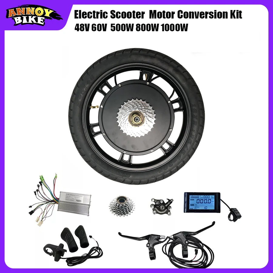 

16 Inch Electric Scooter Hub Motor Conversion Kit 48V 60V 500W 800W Motorcycle Bicycle Wheel Motor Brushless Free Shipping