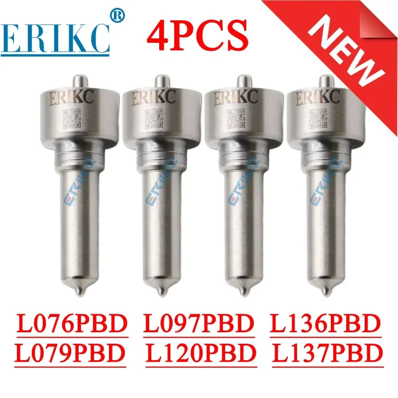 4PCS L076PBD L097PBD L136PBD L079PBD Common Rail Injector Nozzle New Black Coated Needle Nozzle L120PBD L137PBD