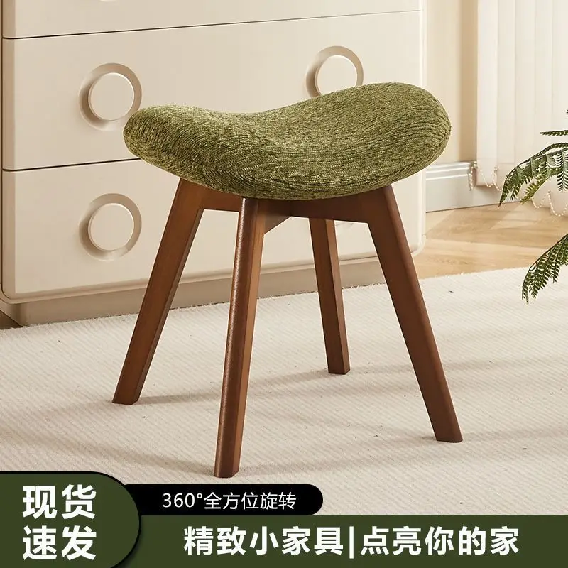 Premium stool makeup home girls bedroom backrest dressing stool solid wood simple