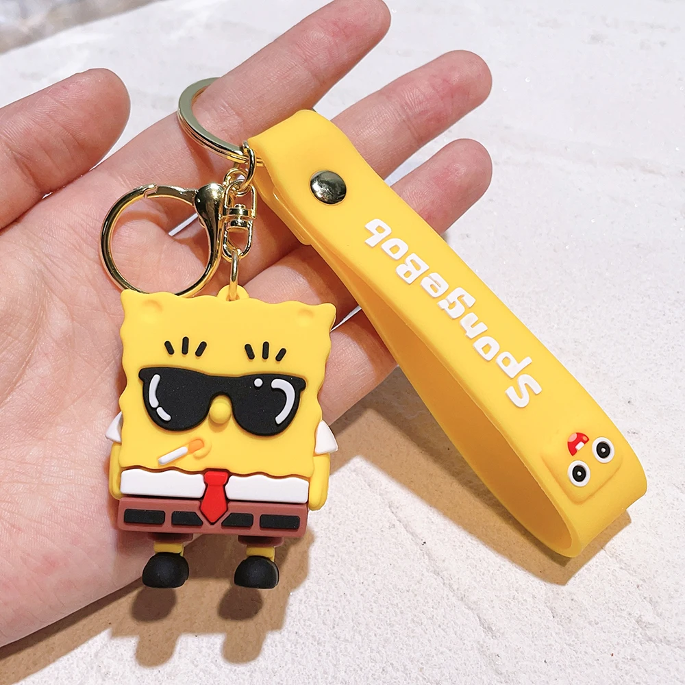 SpongeBob Creative Cute Soft Plastic Doll PVC Keychain Car Keychain Pendant Small Gift Doll Machine