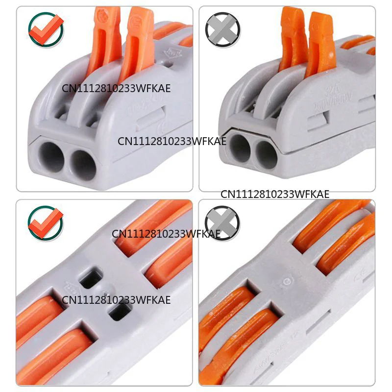 30/100PCS Push-in Electrical Wire Terminal Block Connector Fast Universal Lever Wire C Docking Electrical Connection 32A 250V