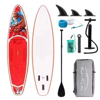 FunWater 11 'Blue Red Sup Board Inflatable Surfboard Stand Up Paddle Board Inflable Sup PaddleBoard with Accessories