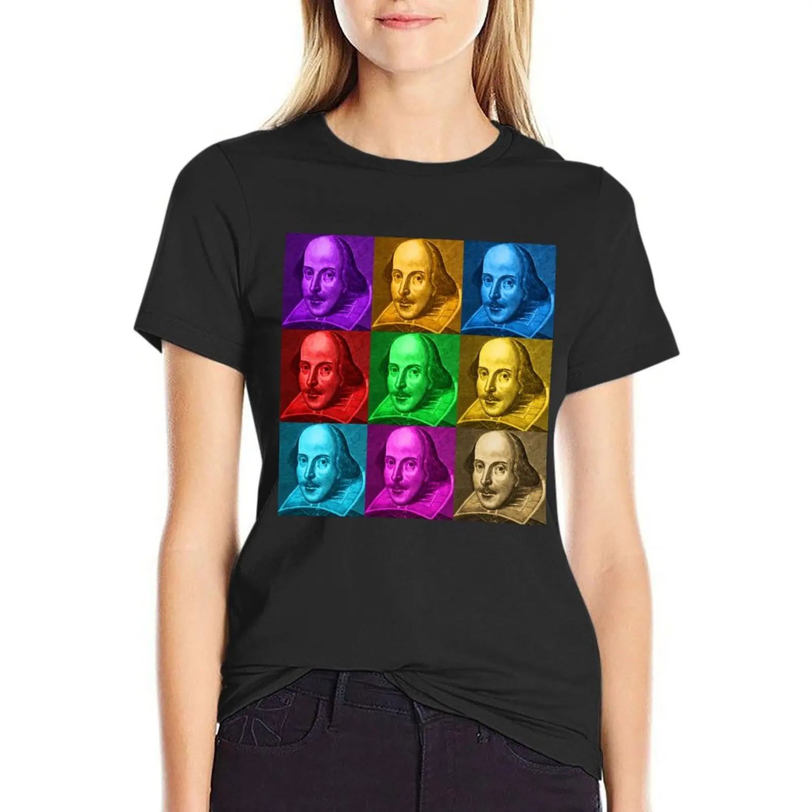 William Shakespeare Pop Art T-Shirt funny anime clothes tops Women