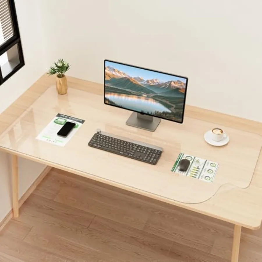 

Прозрачный коврик для стола, нескользящий, из ПВХ, для клавиатуры и мыши, большой коврик для мыши, термостойкий и водонепроницаемый, защита для стола, размер M