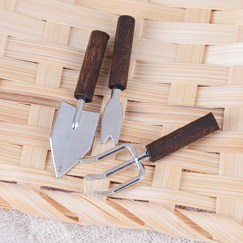 1:12 인형 집 미니어처 장난감, 미니 도자기 삽, 정원 도구, 3 개