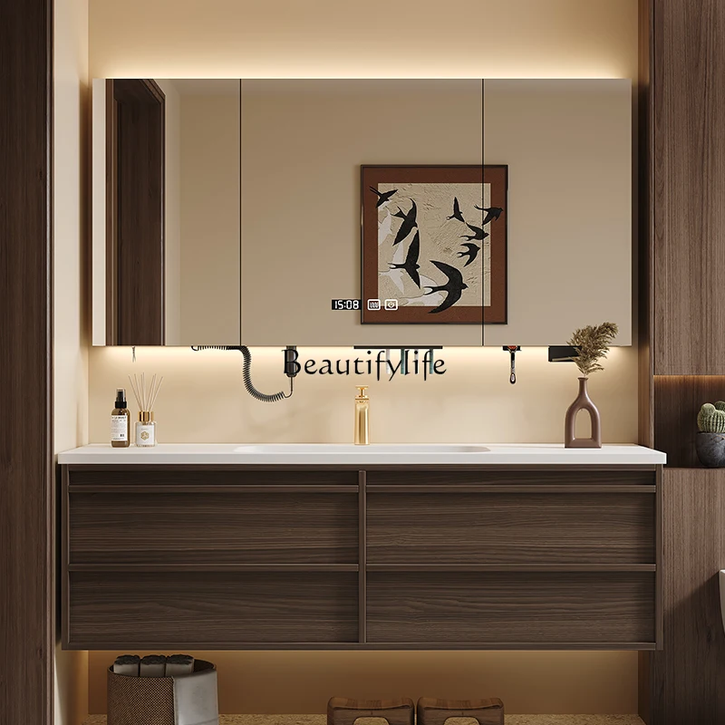 

Medieval style rock slab bathroom cabinet, bone line, washing table, bathroom, wash basin cabinet combination