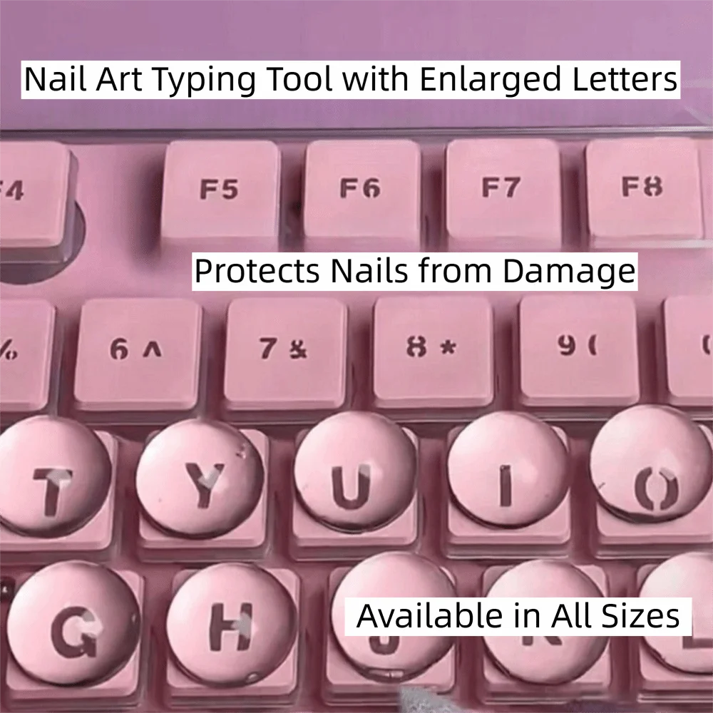 3D Clear Raised Keyboard Stickers Raised Pad Transparent Long Nails Keyboard Stickers Silicone Thick 3D Keyboard Stickers