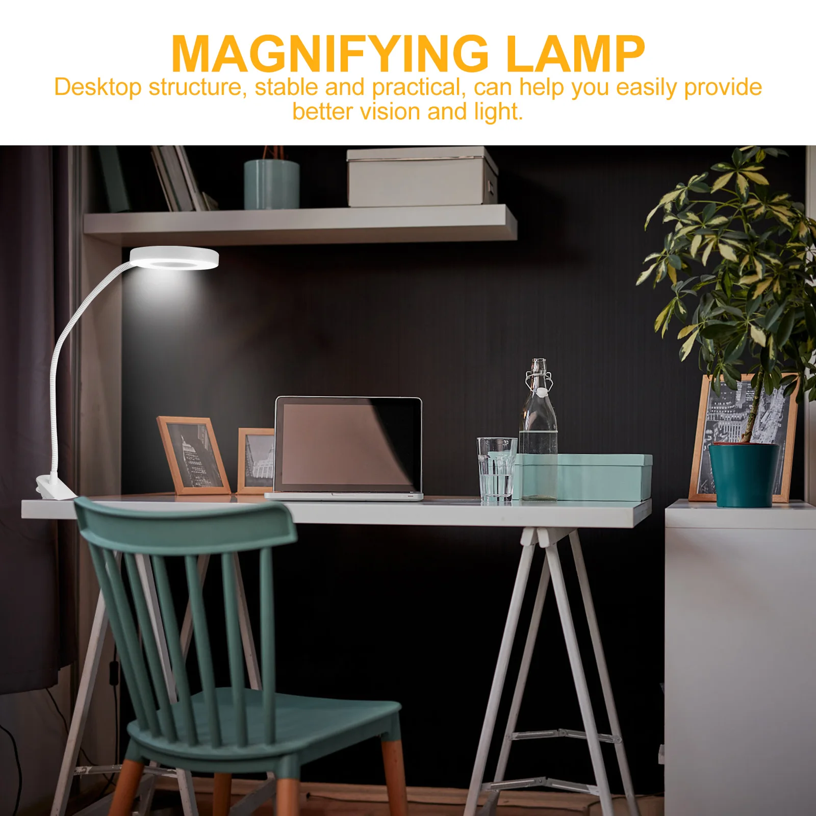 

48LED Clip Desk Lamp USB Reading Light Adjustable Brightness Wired Control Timer Function Study Table Lamps