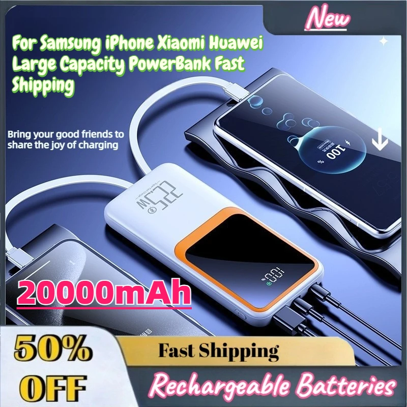 

In Stock 20000mAh PD 22.5W Fast Charging Power Bank For Samsung iPhone Xiaomi Huawei Large Capacity PowerBank Fast Shipping