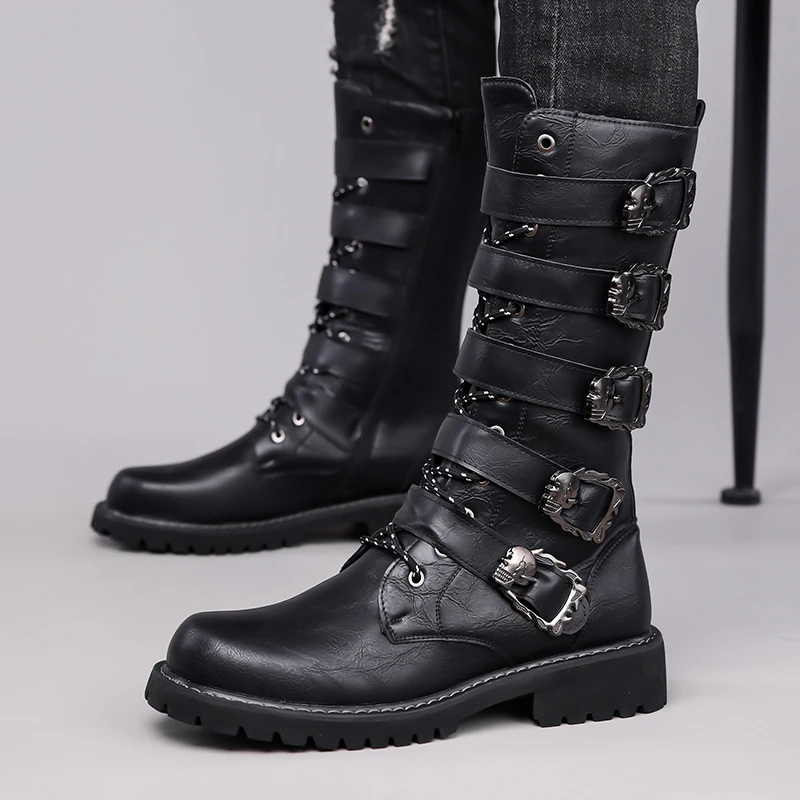 2026 new comfortable and fashionable motorcycle boots suitable for both men and women, large size high top boots