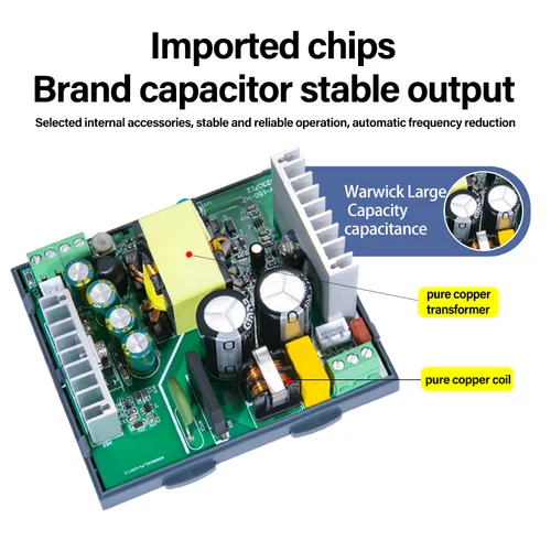 Imagen 2 del producto QYR-60W 100W 150W Fuente de alimentación conmutada en carril DIN AC-DC 12V 24V con pantalla digital Forma de paso Industrial para tira de luz LED