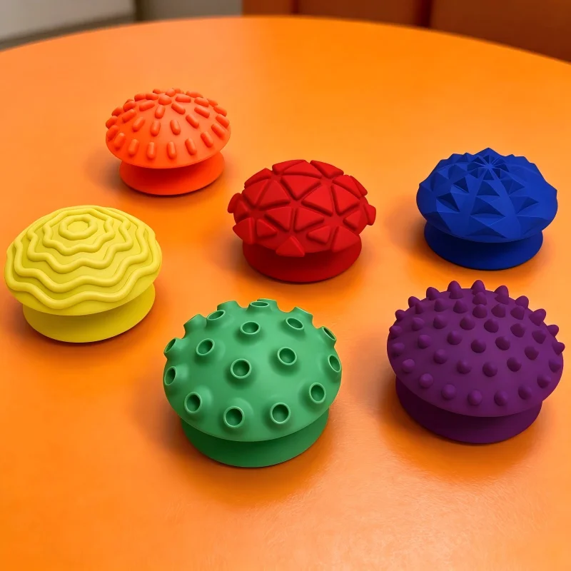New Product Fidget Toys Children's Sensory Stones Suction Stress Relief Toys Soft Silicone Texture Worry Stones