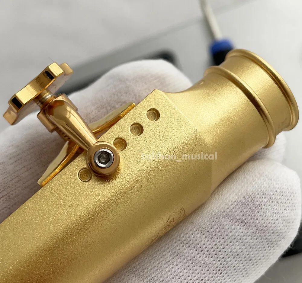 high quality PRO. Screw Satin Gold Tenor Saxophone Copper Mouthpiece W / Ligature 5 - 9 #