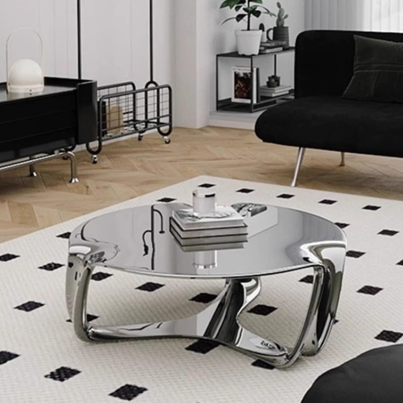 

Creative round coffee table model room living room reception coffee table FRP Internet celebrity cloud negotiation table