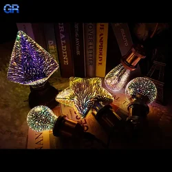 LED Edison 3D Colorful Light Bulb E27 AC110V 220V Vintage Decoration Holiday Bulb ST64 Ampoule Led Night Lamp Lighting