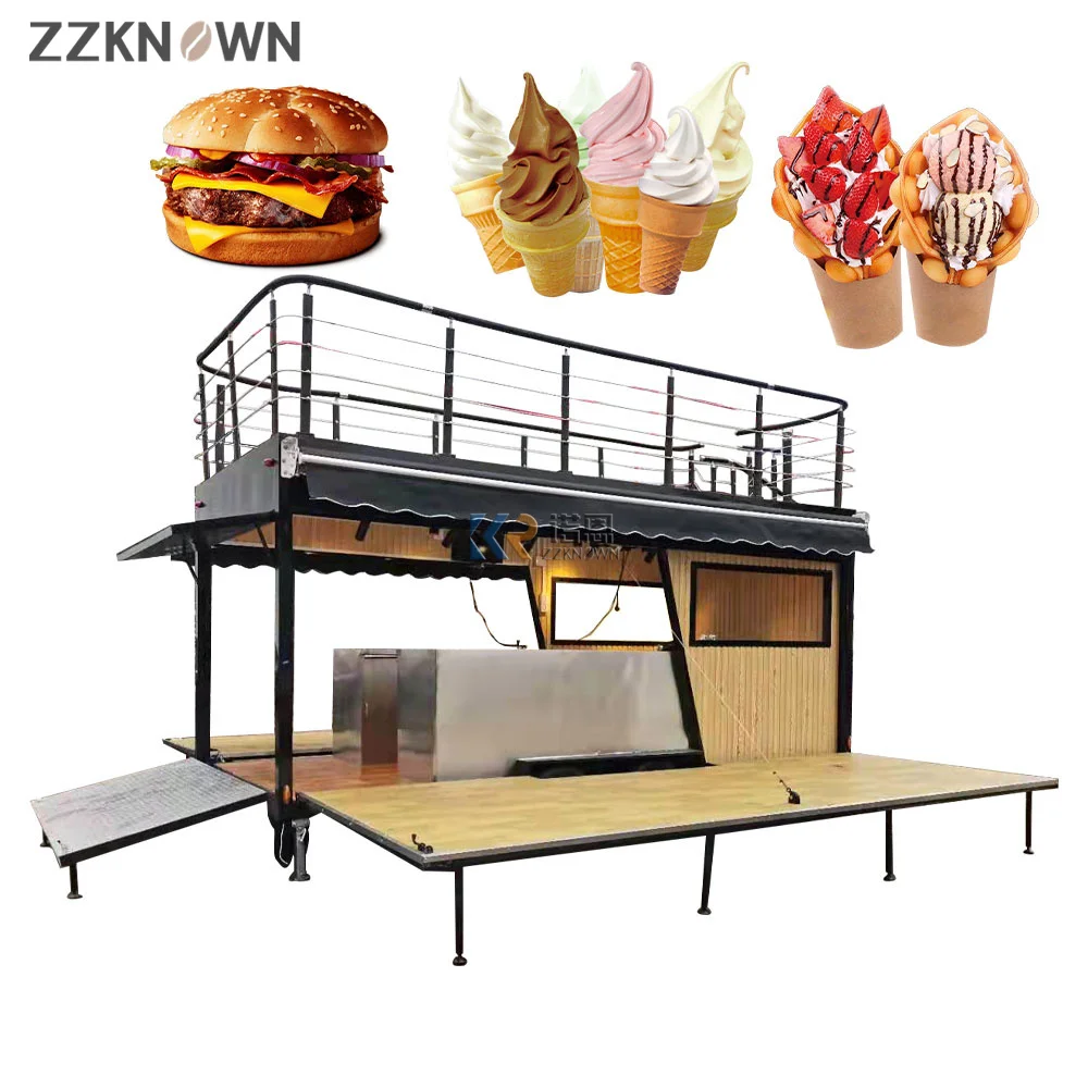 Customized New Design Food Kiosk Outdoor Hot Dog Hamburgers Food Stand Street Fast Food Vending Carts for Sale