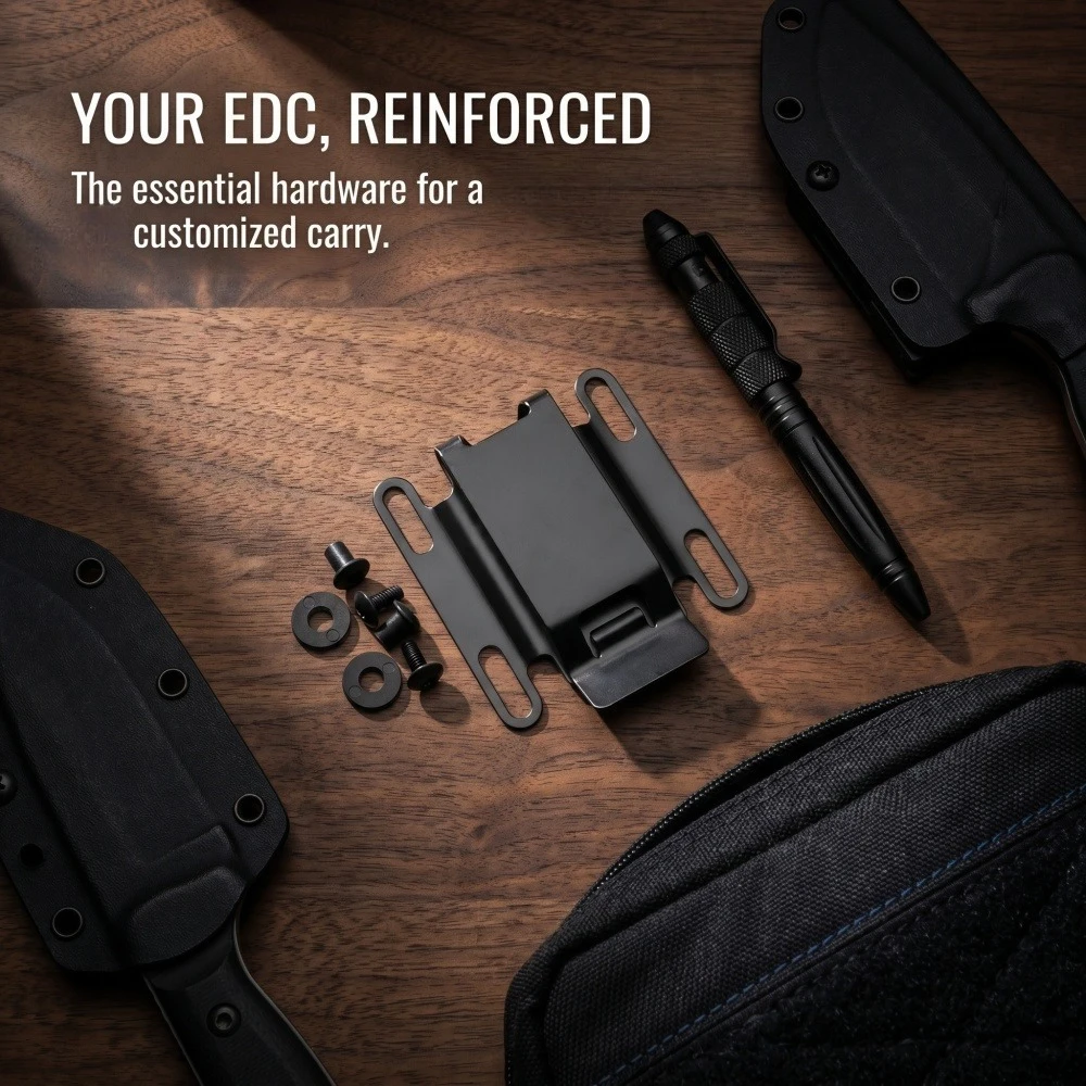 1pc Durable Stainless Belt Clips Universal Knife Scabbard Waist Clip Outdoor K Sheath Carrying Clip Kydex Pocket Clip
