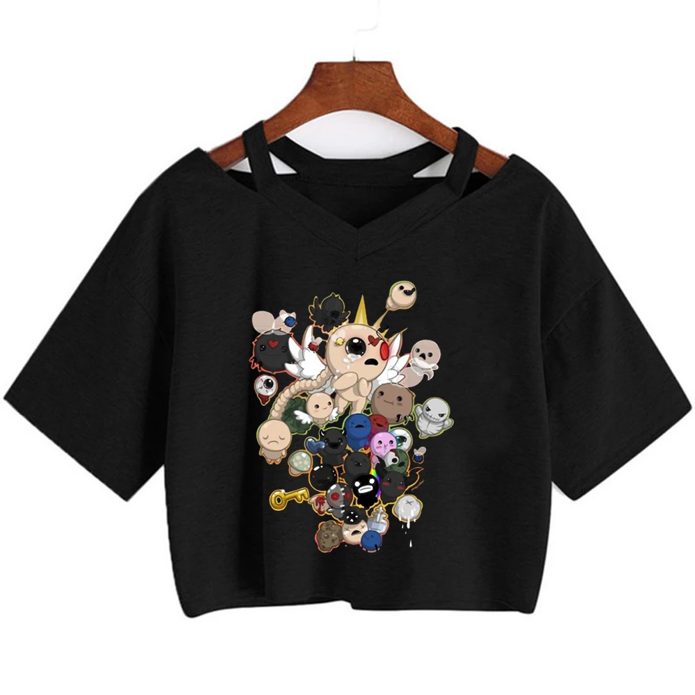the Binding of Isaac crop top teen grunge korean fashion goth party t-shirt cheap alternative  meme