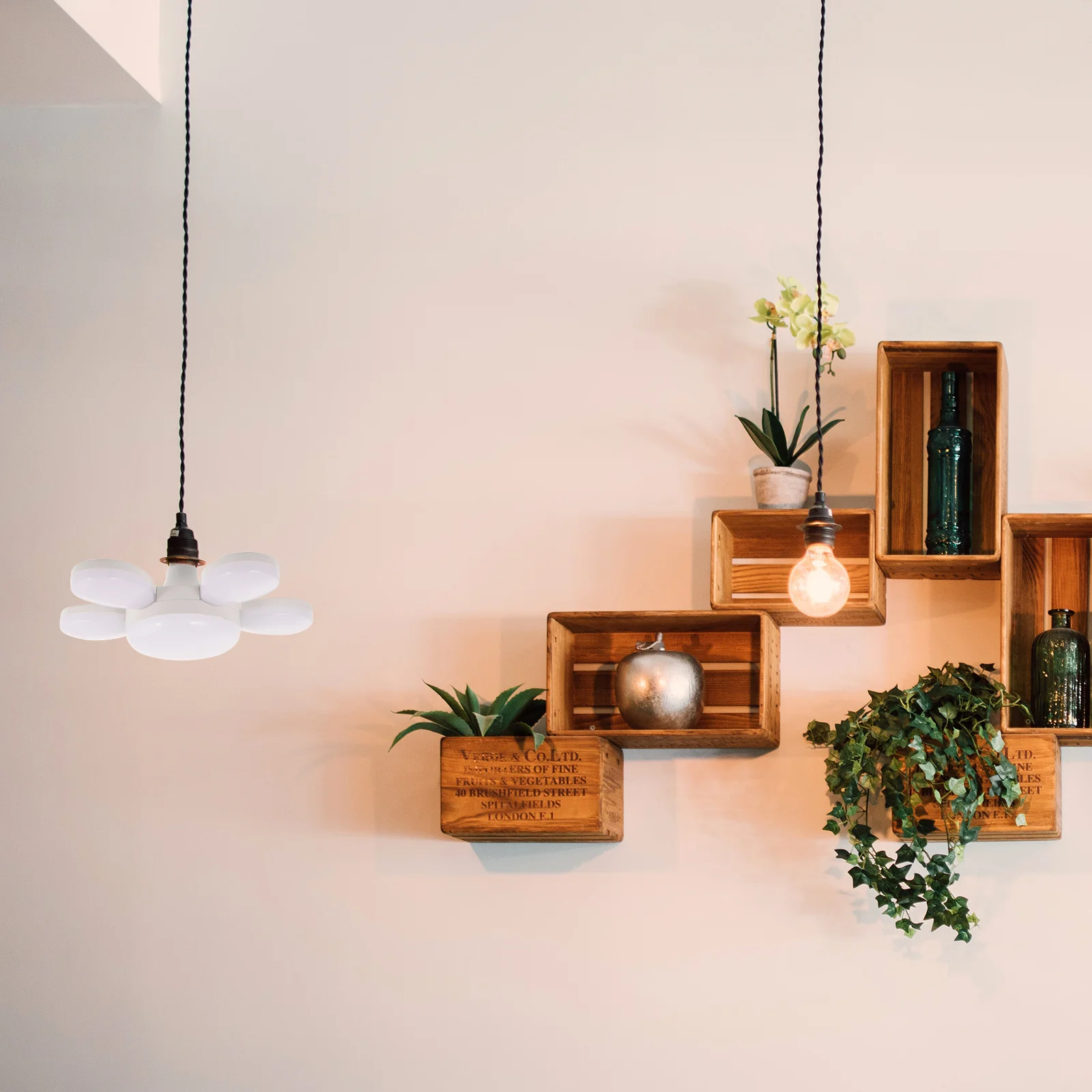 1 stuks bloemblaadje opvouwbare garagelamp LED-plafondlamp snel verstelbaar decor garagelamp plafondlamp