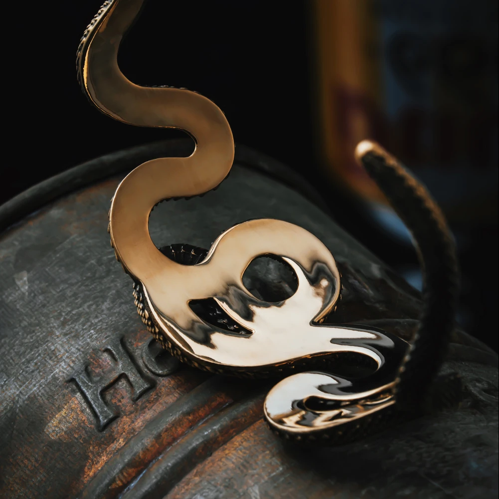 COPPERTIST.WU Coiled Snake Bracelet Cuff Bracelet Serpent Jewelry Gift for Men Women