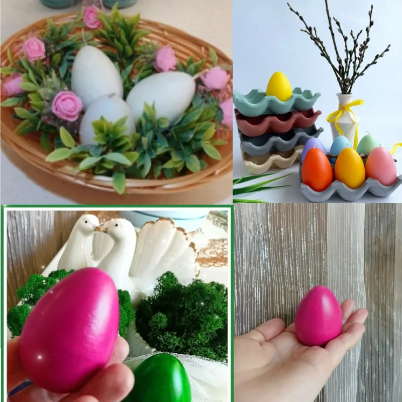 Easter 3D Egg Handmade Candle Silicone Mold DIY Simulation Egg Dessert Mousse Chocolate Cake Craft Decoration Baking Mold