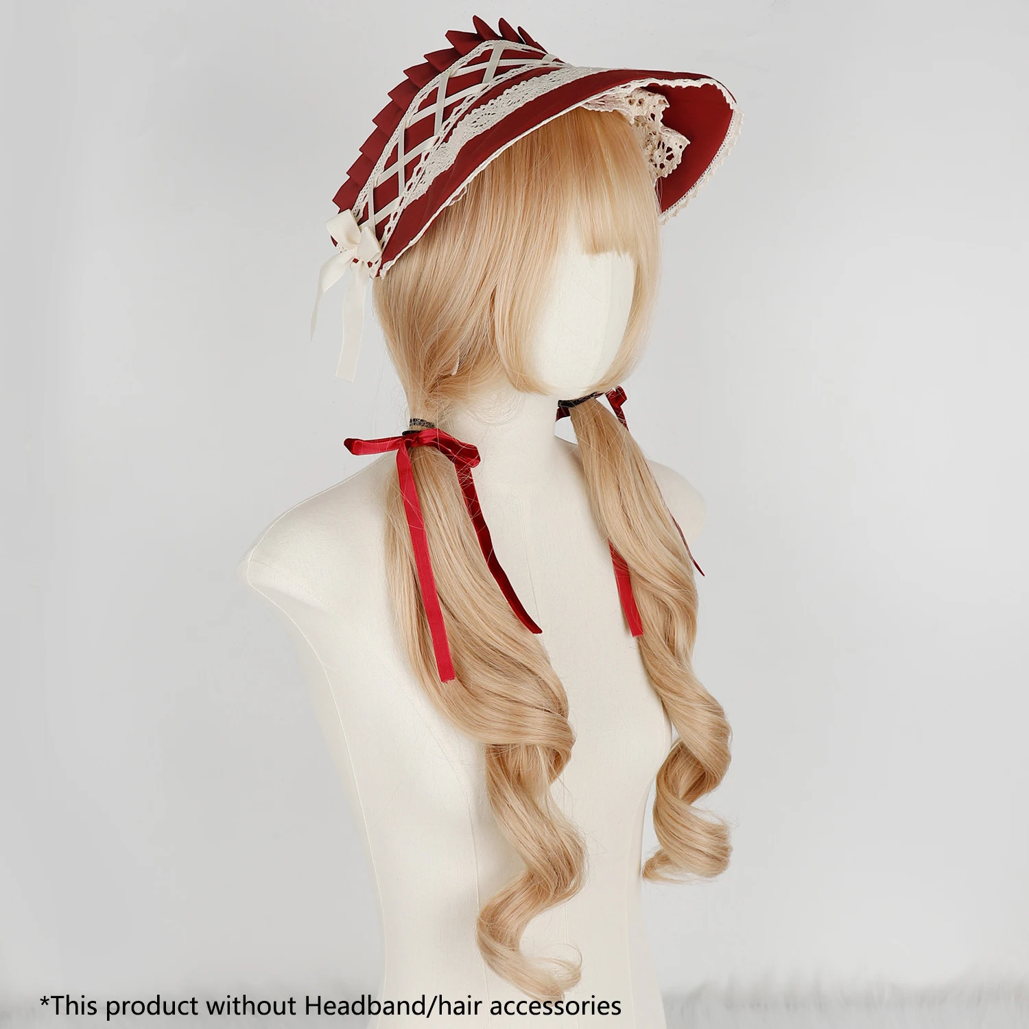 Lolita Sweet Cute Anime Cosplay Wig Light Blonde Long Curly Pigtails Synthetic Hair for Halloween Costume Party