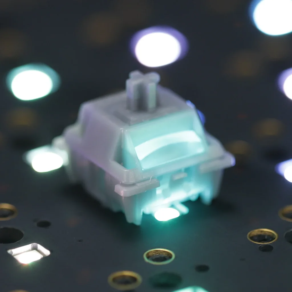 GATERON Smoothie srebrny przełącznik prędkości liniowy 5-pinowy 45g obudowa trzpień RGB DIY przełączniki Hot Swap klawiatura mechaniczna przełączniki do gier — zdjęcie produktu 5
