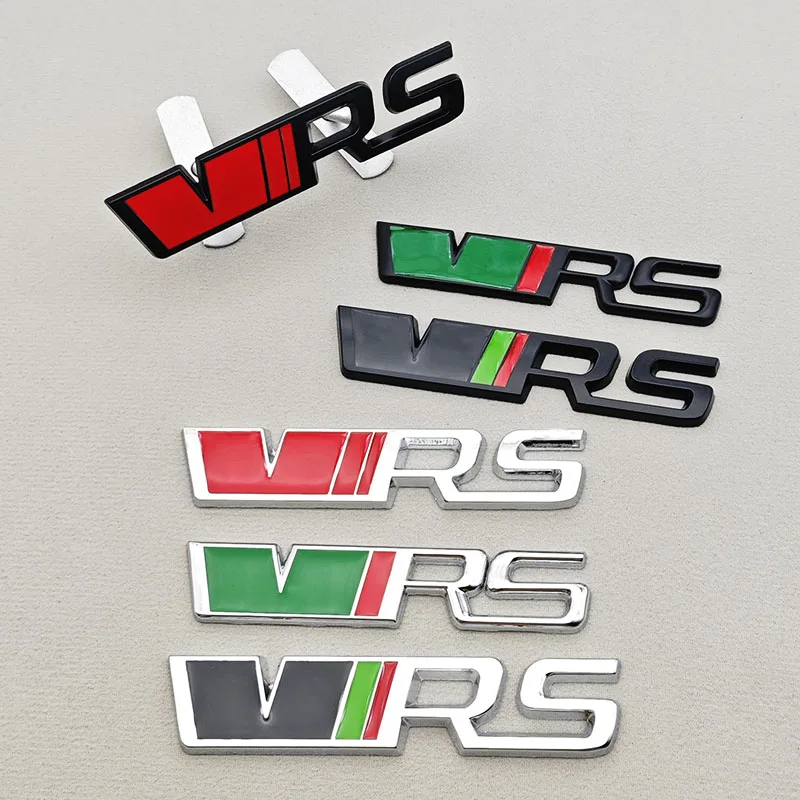 3D Metal Logo VRS Emblem Car Front Grille Rear Trunk Badge Sticker For Kodiaq Rapid Fabia 1 2 3 A5 A7 MK1 MK3 MK4  Accessories