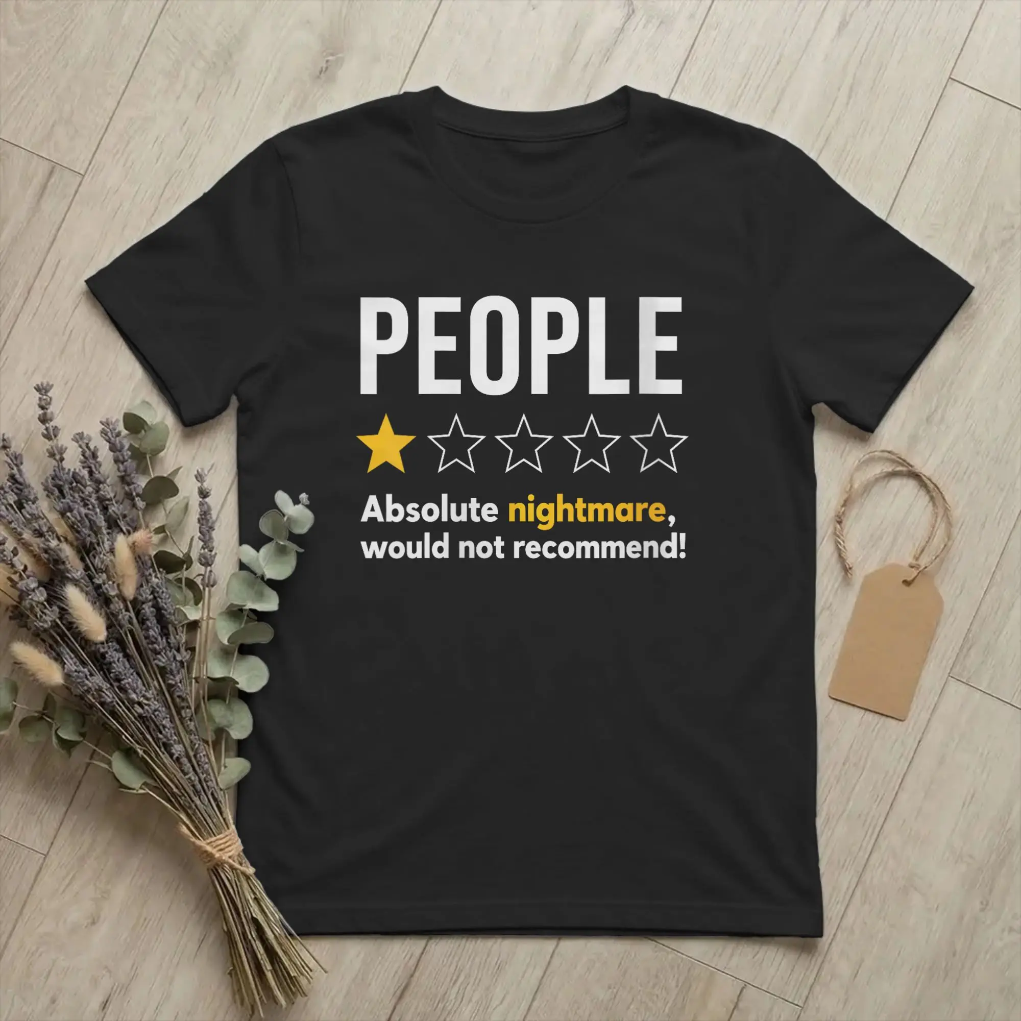 Men Funny People One Star Rating T Shirts Absolute Nightmare merchandise Cool Short Sleeve Round Collar Tees Classic T-Shirts