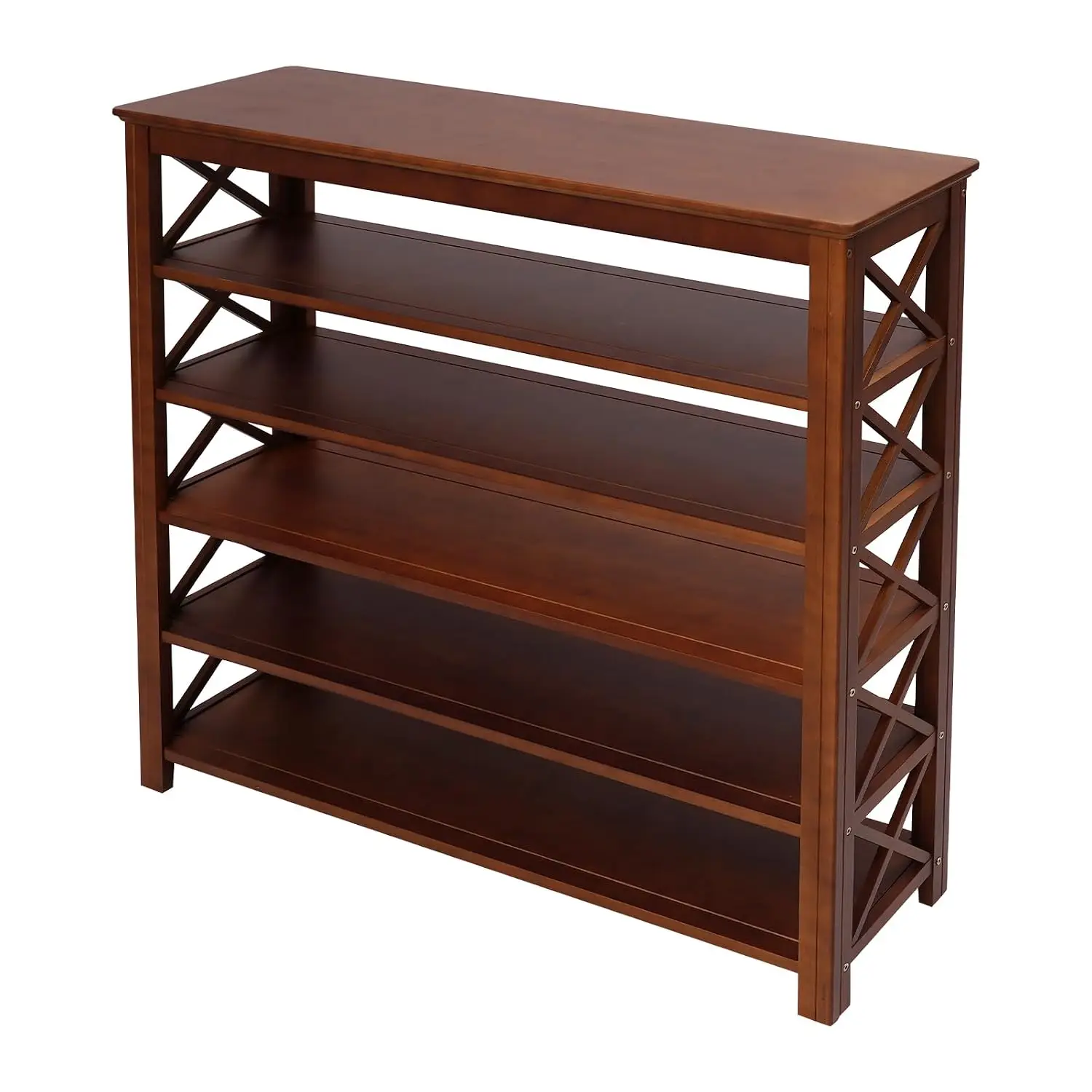 Bamboo 6-Tier Shoe Rack Large-Capacity Free Standing Organizer For Closet Entryway Garage Small Spaces 40