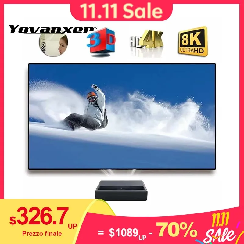 2026 HOT ALR PET Crystal Fixed Frame Projection Screen CLR UST Ambient Light Reject for Ultra Short Throw Projector 130 Inch Max