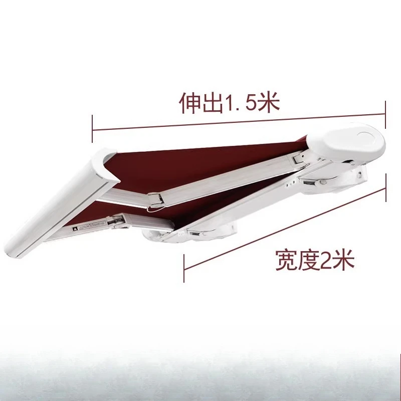 

Electric awning Retractable canopy eaves Outdoor balcony door with light