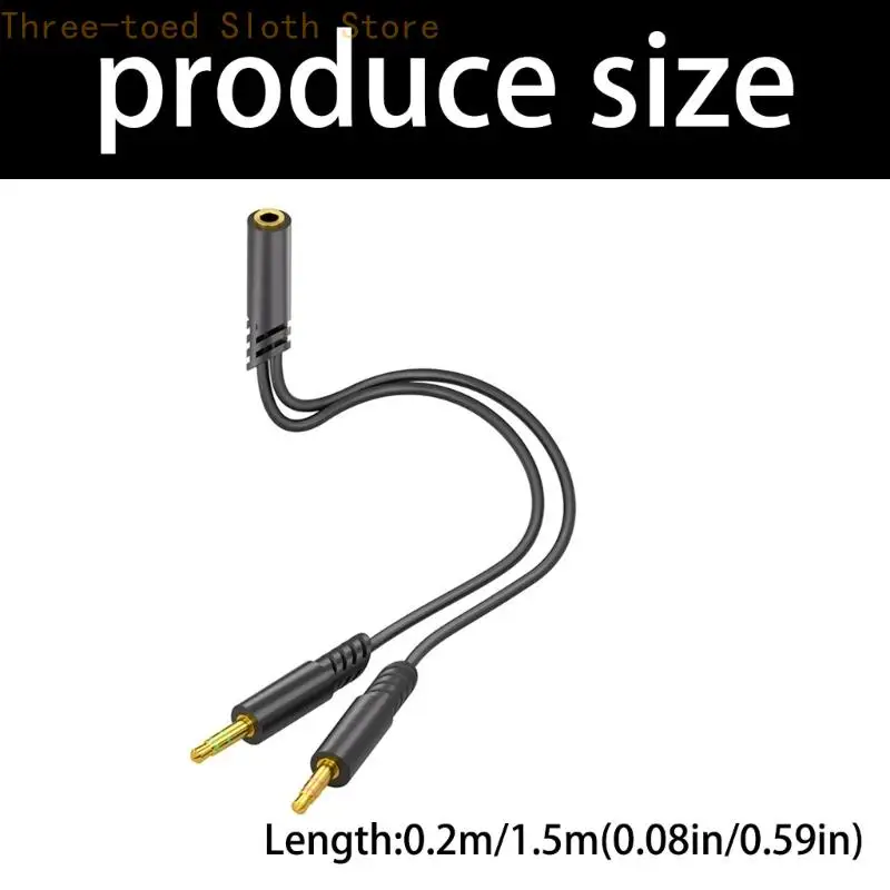 Kompakter Reise-Headset-Adapter, PVC-Kopfhörer-Splitter, doppelter Mikrofon-Splitter, Portabilität, 3,5 mm Buchse auf 2 3,5 mm – Detail 6