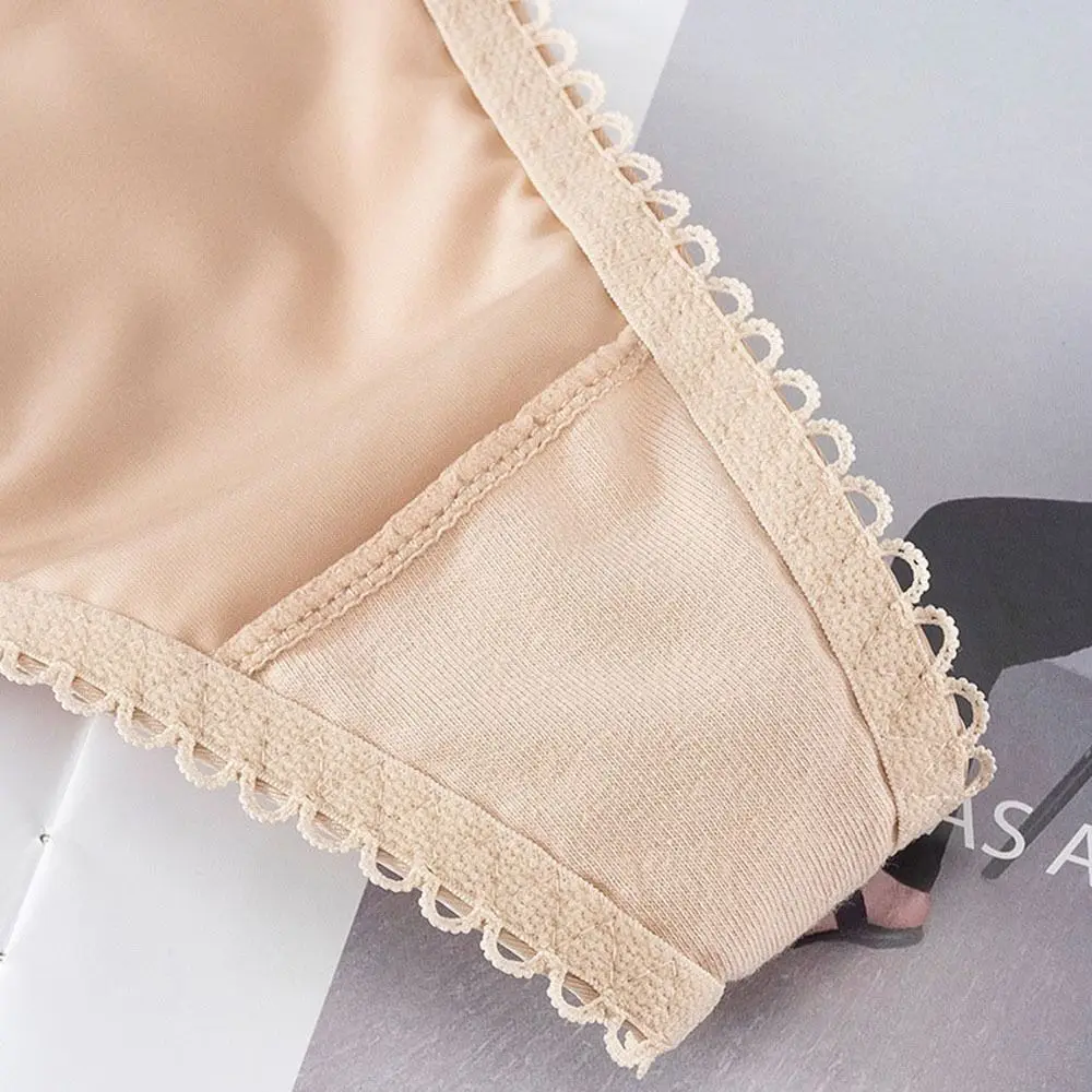 سراويل داخلية رياضية حلوة قابلة للتنفس سراويل داخلية منخفضة الخصر بلون واحد للفتيات سراويل داخلية من الساتان ملابس داخلية نسائية بفيونكة سراويل نسائية ثونغ