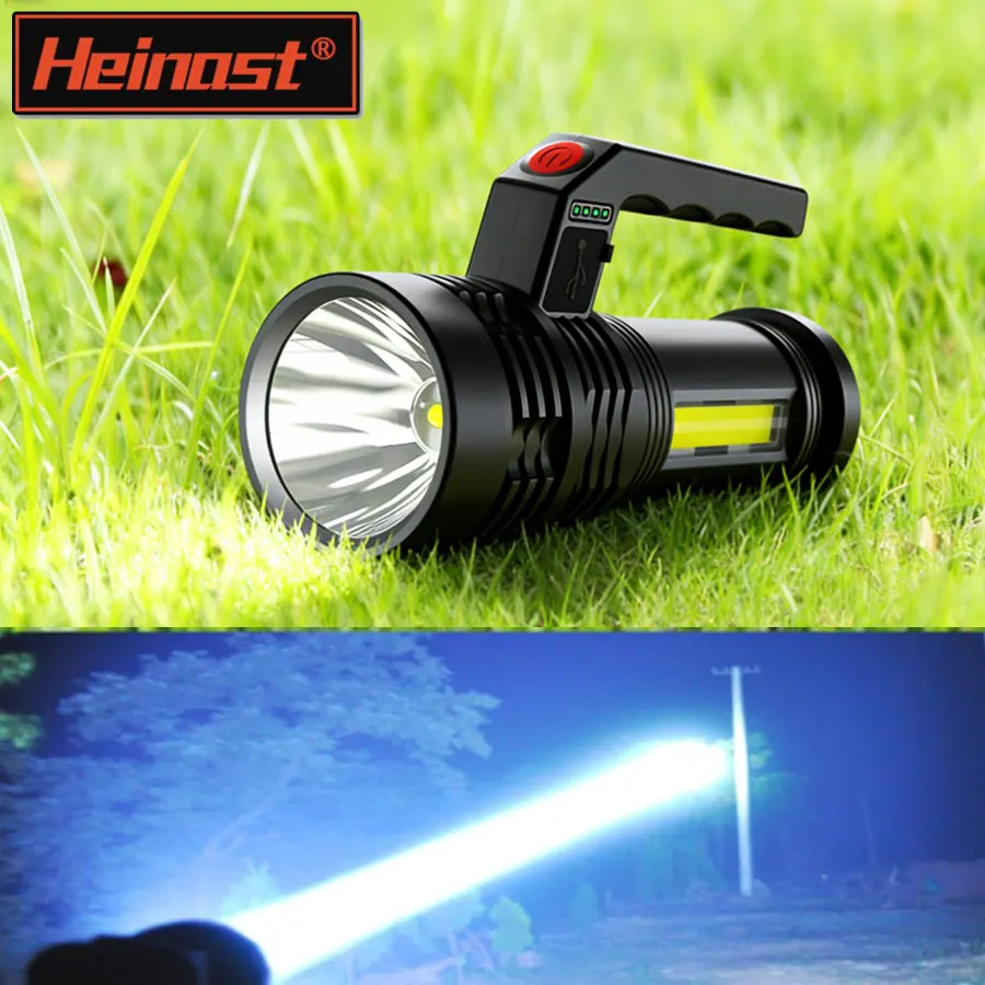 Portable High Strong Power LED COB Outdoor ABS Flashlights Rechargeable Long-range Defense Flashlight Waterproof Camping Light