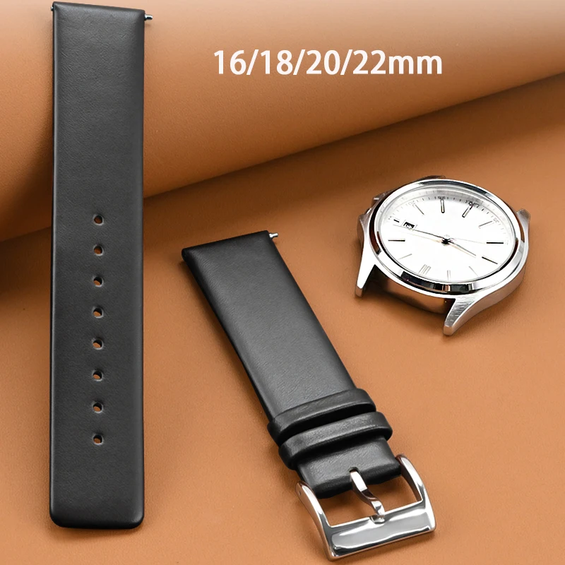 Cowhide Genuine Leather Watch Strap 16mm 18mm 20mm 22mm Men Women Quick Release Replace Watch Band Bracelet for CK for DW