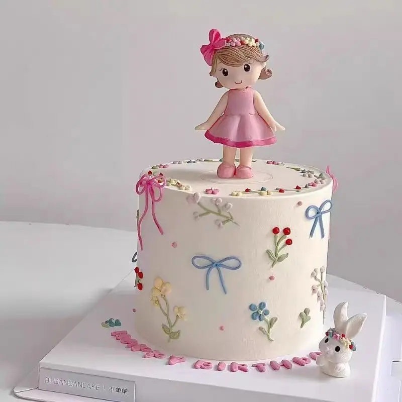 Girl Birthday Party Cake Decoration Cute Miniature Girl Figurines For Girl Birthday Party Supplies Fairy Cake Topper Ornament - view 5