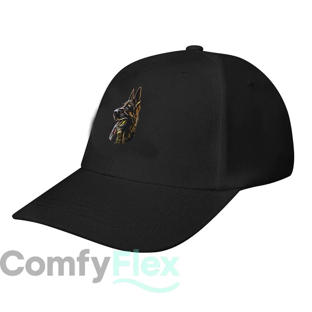 Neon Flecked German Shepherd Portrait Baseball Cap Fashion Men Sunhat Women's Outdoor Sports