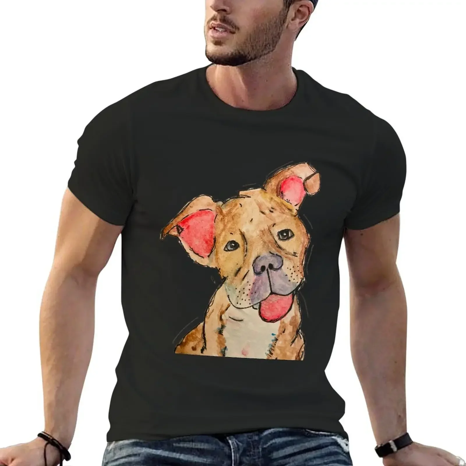 

Pit Bull Pup T-Shirt shirts graphic tee quick-drying man t shirt Aesthetic clothing men t shirts