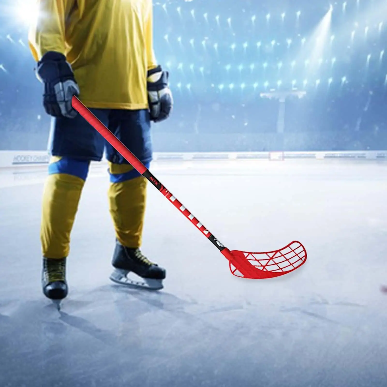 

Портативная клюшка для флорбола с прочной рукояткой, тренировочное снаряжение для хоккея на льду, для игр в помещении и на улице