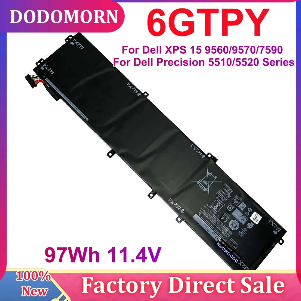 

High Capacity 6GTPY Laptop Battery For DELL XPS 15 9570 9560 7590 For DELL Precision 5520 5530 Series Notebook GPM03