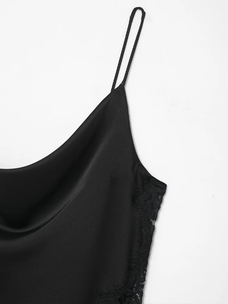 Europäisches und amerikanisches 205-Winter-Neuankömmlings-Damenkleid im französischen Stil mit asymmetrischem Spitzenkleid und drapiertem Ausschnitt