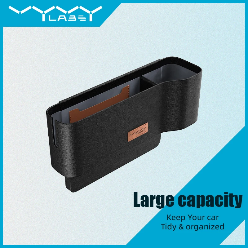 

VYVYLABS Car Seat Gap Storage Box Universal Seat Gap Slit Box With Charging Hole Phone Bottle Keys Holder Box Auto Organizer