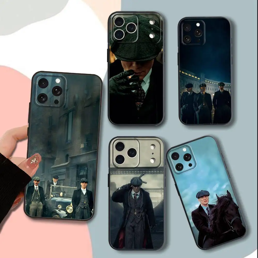 PeakyS Movie B-Blinders-s Phone Case For iPhone 15,13,16,12,11,17,14,Plus,Pro,Max,XS,XR,X,SE,Mini,Soft Silicone Black Cover