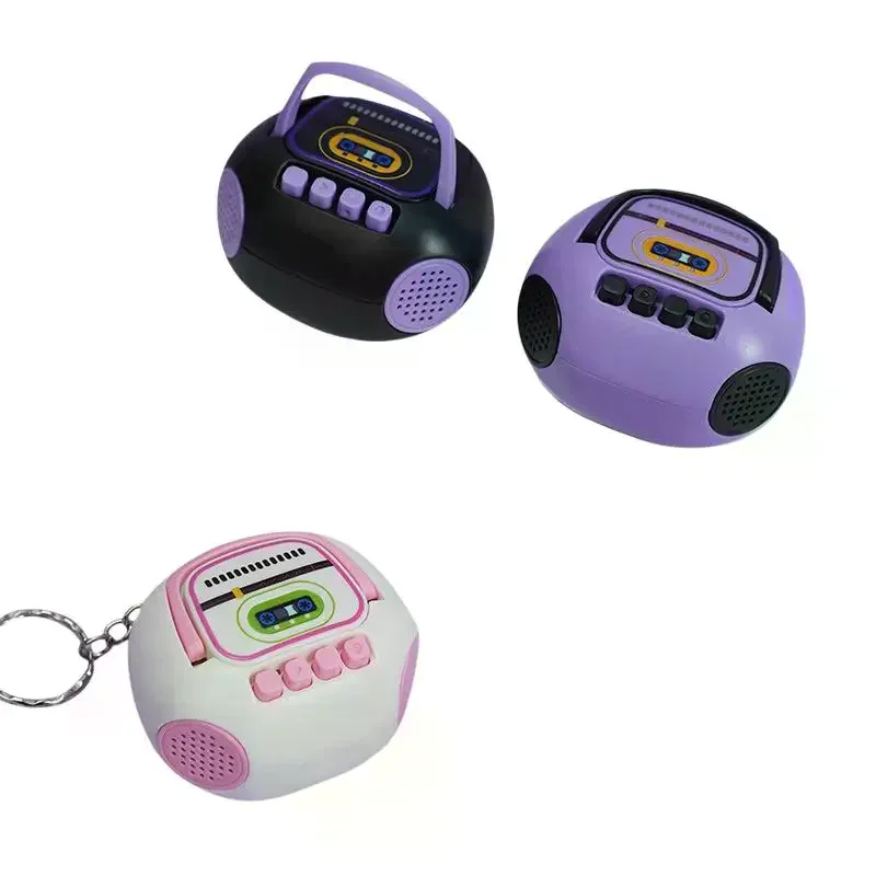 Mini Retro Recorder Keychain Lightweight Compact Voice Recording Device for Backpack Pendant Travel Use