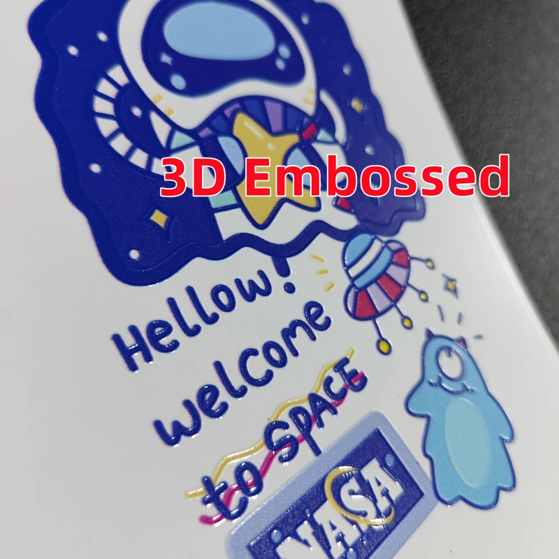 50pcs 3D Relief Back Cover Film Protector Skin Sticker Hydrogel Rear Film For Cutting Machine Spaceman  Embossed Color Back Film
