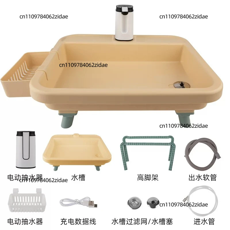 

For Portable Folding Camping Washbasin Multifunctional Outdoor Vegetable Washing Basin Mobile Sink for Garden Picnic